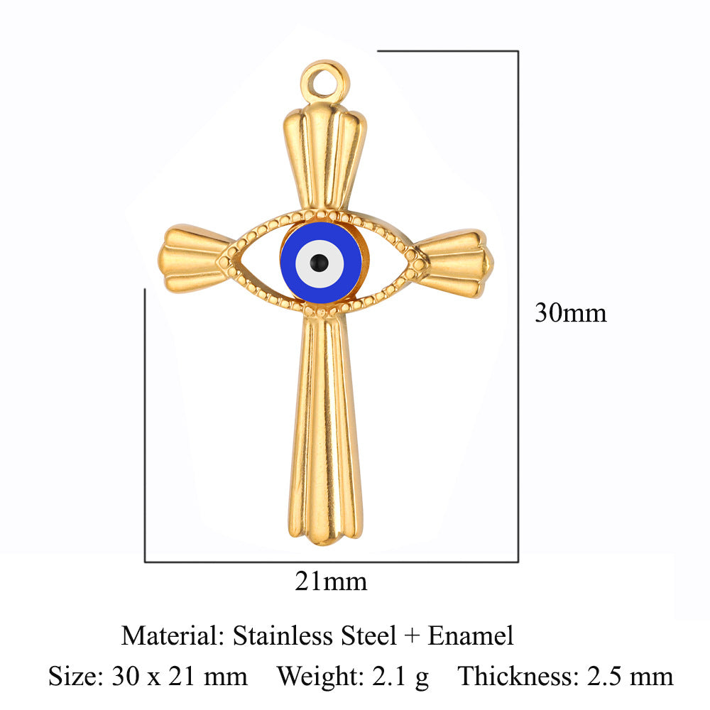 Cross Eyes Stainless Steel Pendant Shell Eyes