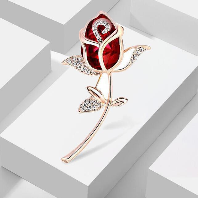 Red rose brooch FASHION