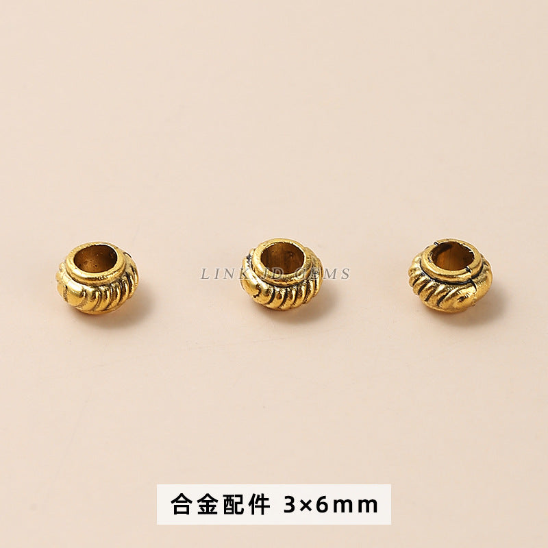 Tibetan silver zinc alloy disc with diamond bead spacer accessories