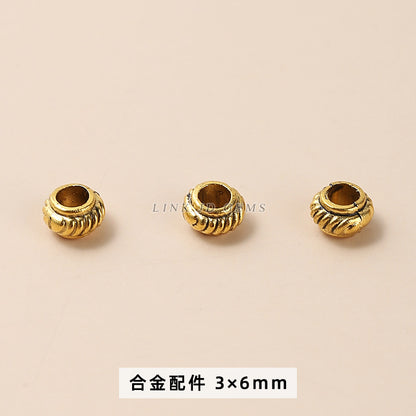 Tibetan silver zinc alloy disc with diamond bead spacer accessories