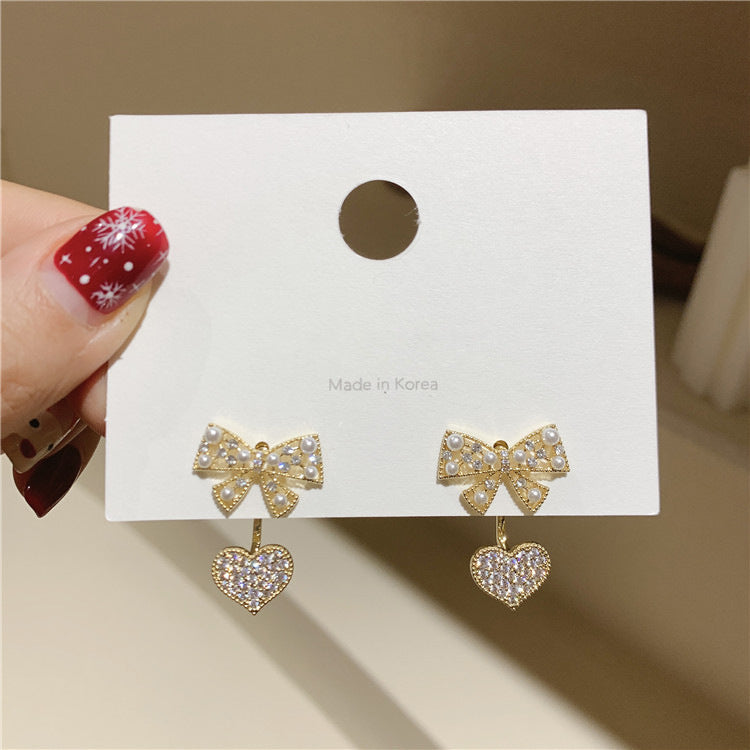 Zircon Maple Leaf Stud Earrings Female fashion