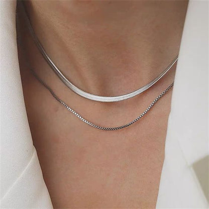 Hot selling multi-layered snake bone necklace