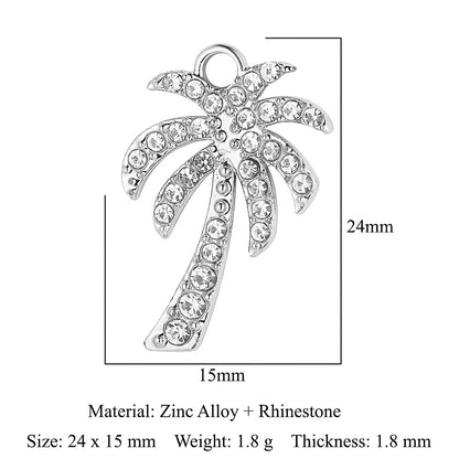 5pcs/pack Crown Maple Leaf Zinc Alloy Pendant