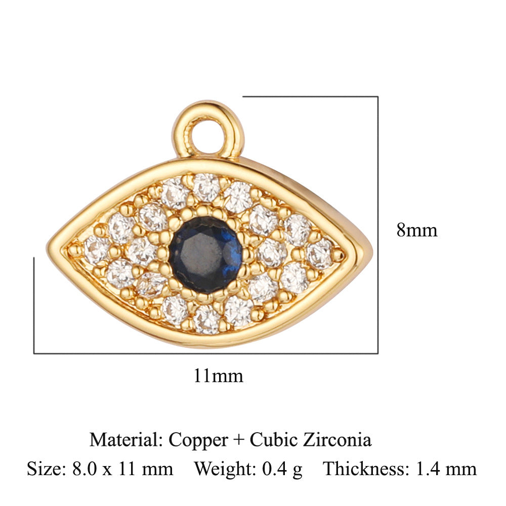 Star moon copper zircon devil's eye DIY pendant