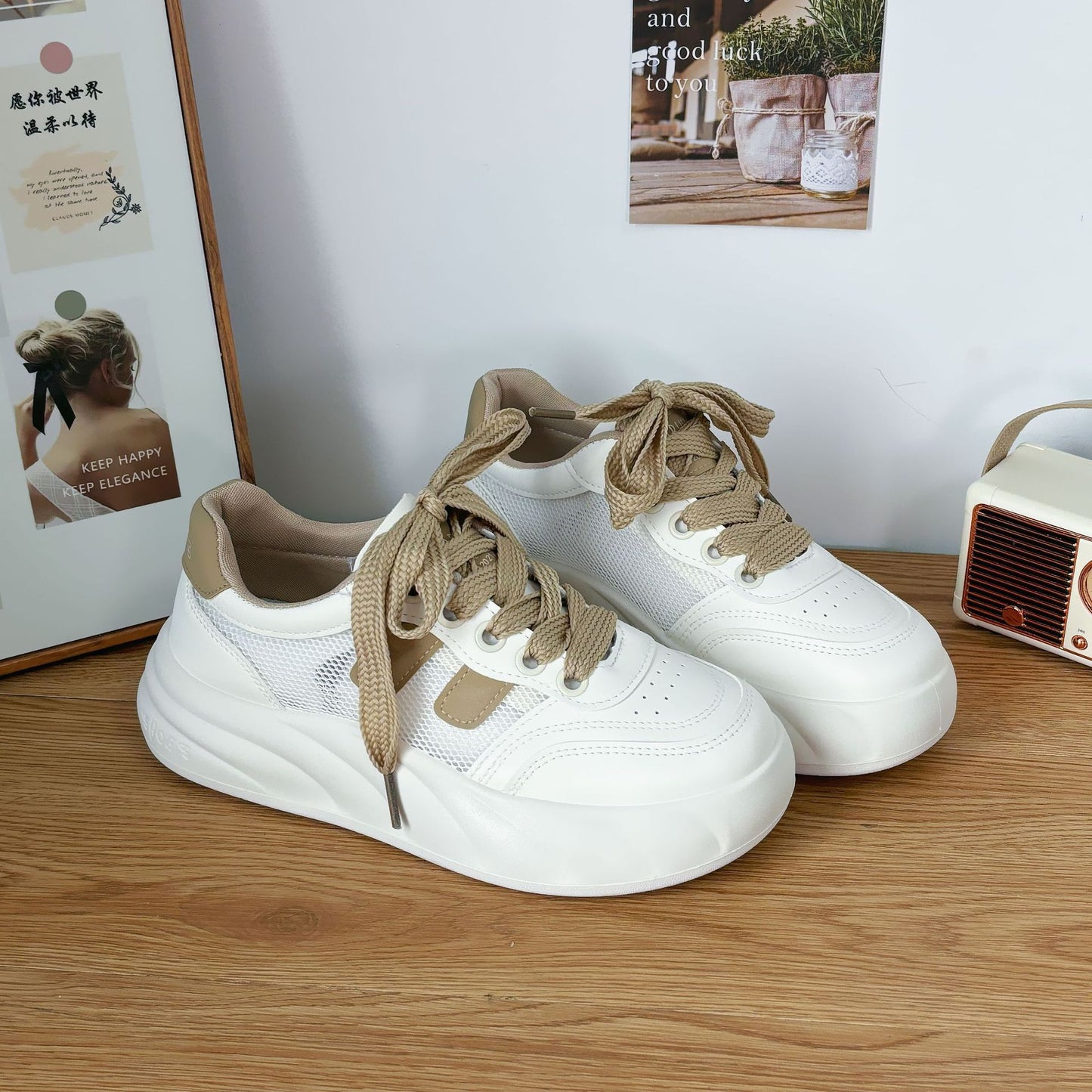 women's all-match white shoes