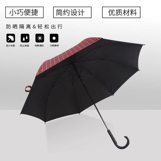 Automatic Straight Handle Umbrella Windproof Black Coating