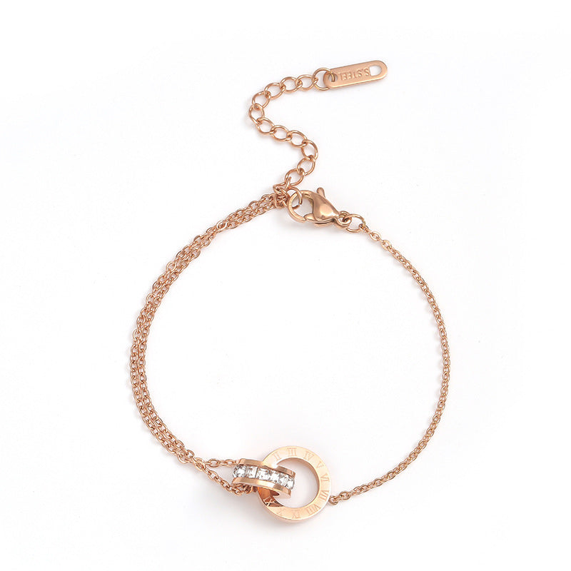 Double Ring Necklace Women's