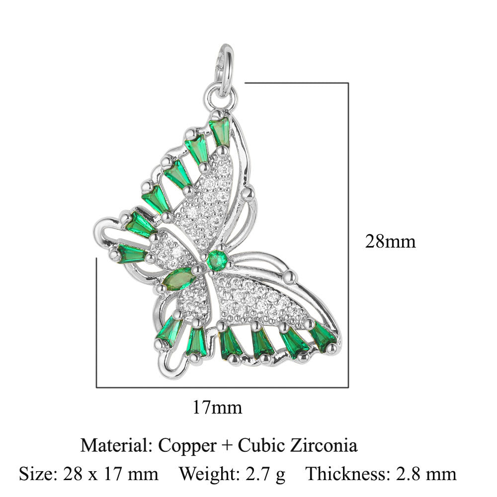 Copper zircon DIY jewelry accessories ins wind butterfly