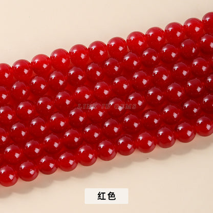 Imitation jade glass round beads loose beads