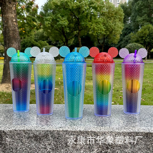 710ML Cat Ear Durian Cup Straw Cup