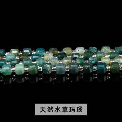 6/8Mm crystal agate jade cube loose beads