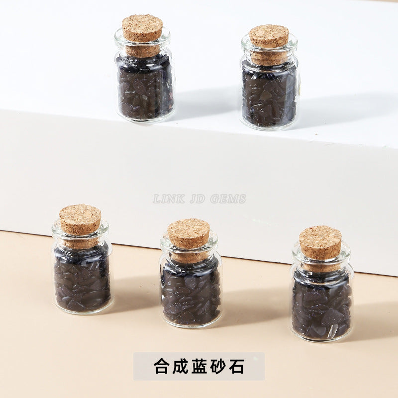 Natural crystal gravel wishing bottle