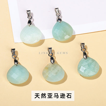 15Mm natural crystal jade cut water drop pendant