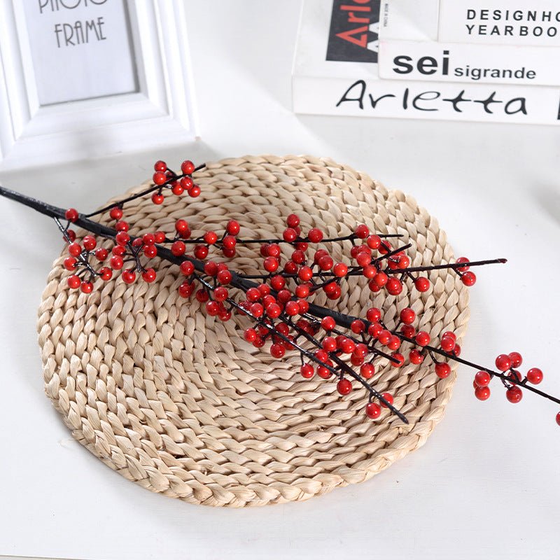 Holly fruit red acacia bean artificial flower