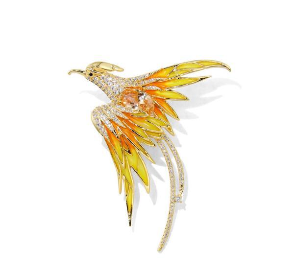 Reborn from Fire Phoenix Brooch