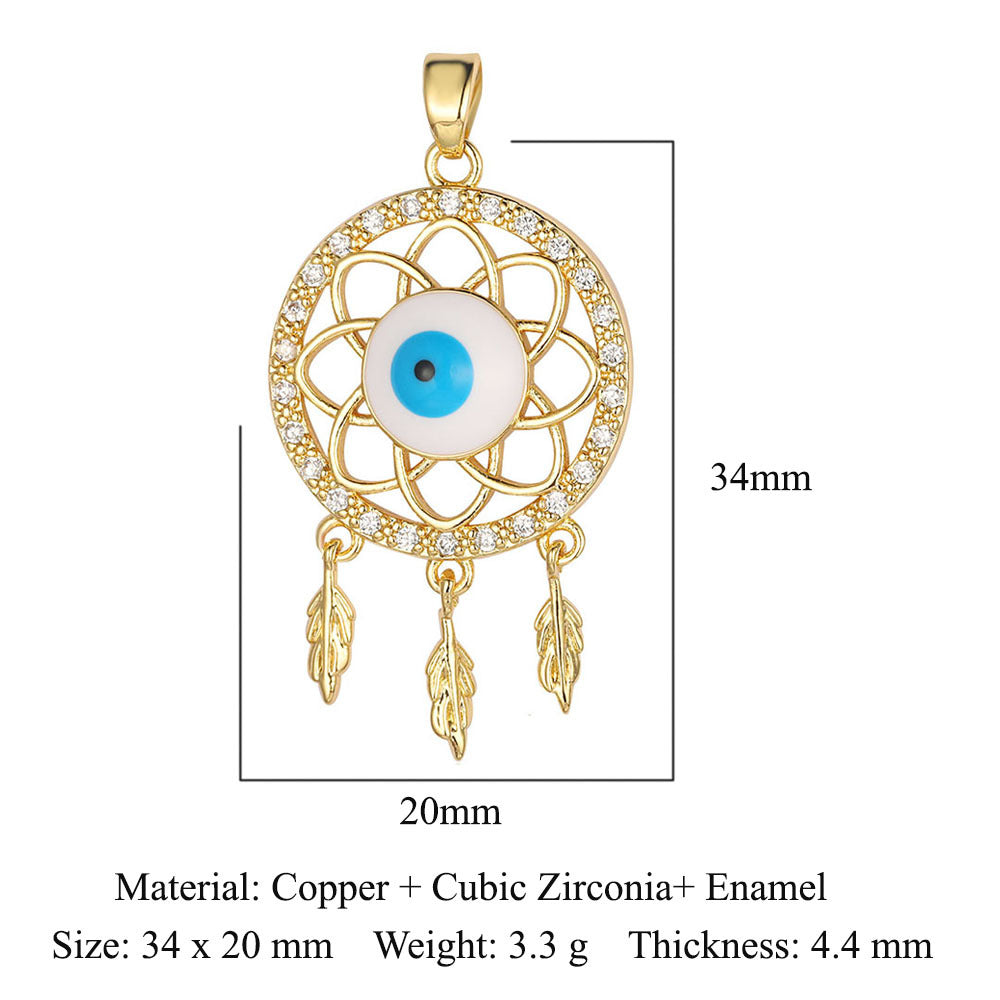 Copper Zircon Pendant Devil's Eye