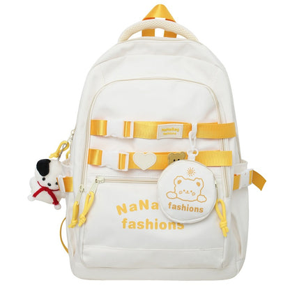 School bag backpack contrast color large capacity backpack