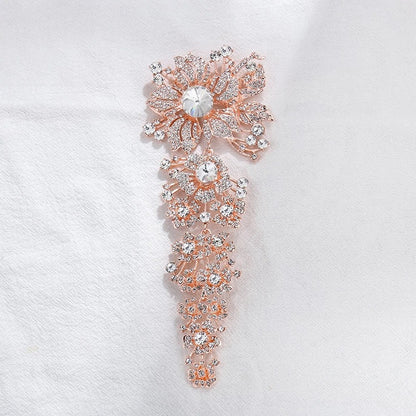 Exaggerated Rhinestone Brooch Pin