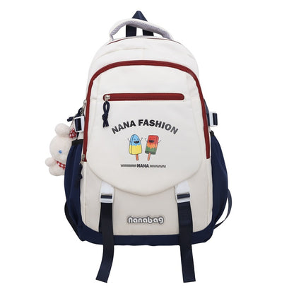 Cute contrast color fashion backpack with large capacity