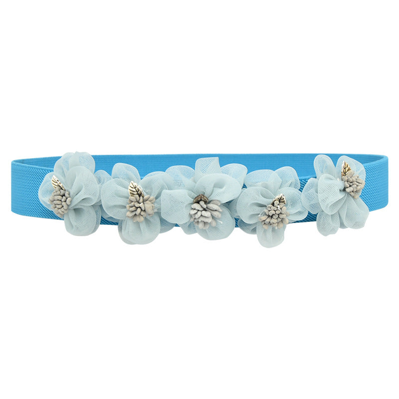 Thin belt waist flower waist girl