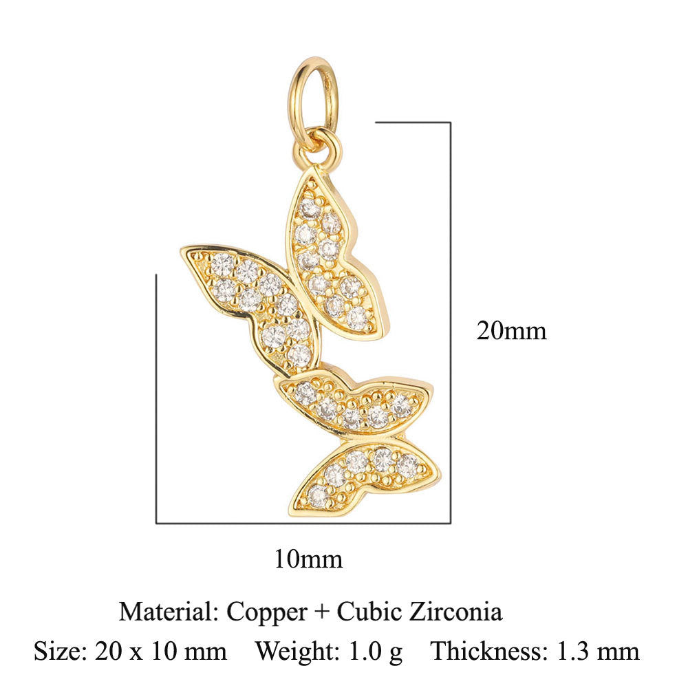 Copper Zircon Pendant Dog Claw Snake Bird Pigeon