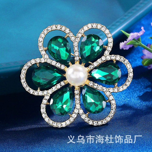 New six-petal flower brooch