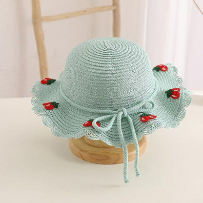 Kids Sun Hat Baby Straw Bag Set Girls' Cute Wide Brim Sun