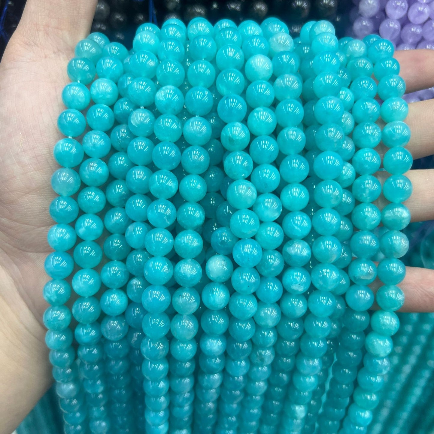 6-10mm natural 7A amazonite round beads