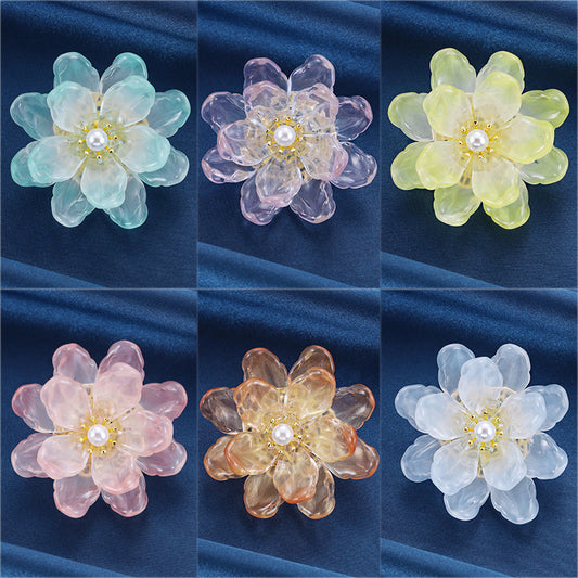 Jelly gradual change flower brooch