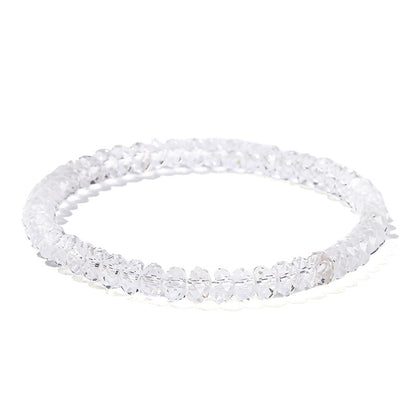 Natural Cut White Crystal Straight Cut Tablet Bracelet