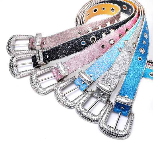 Belt Rhinestone inlaid belt wholesale