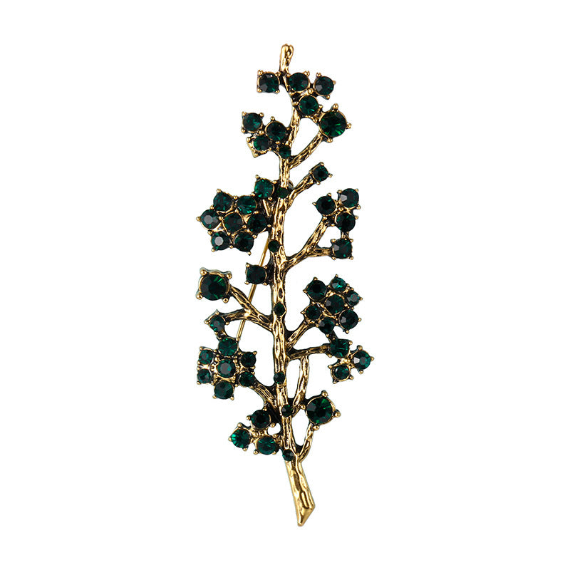 Flower branch brooch zinc alloy