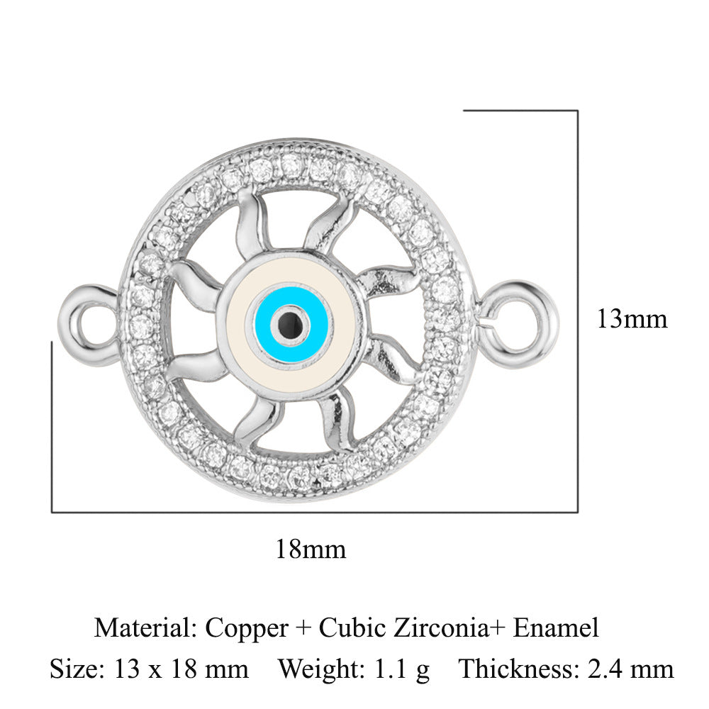 Double hole copper zircon jewelry bracelet connection accessories