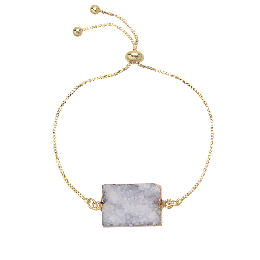 Crystal Rectangular 18K Gold Color Preservation Bracelet