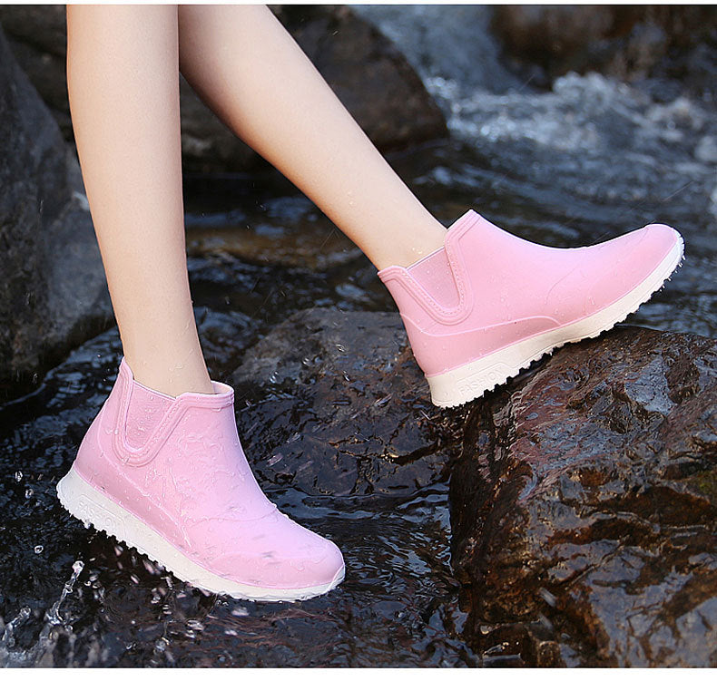 Fashion rain shoes waterproof glue shoes