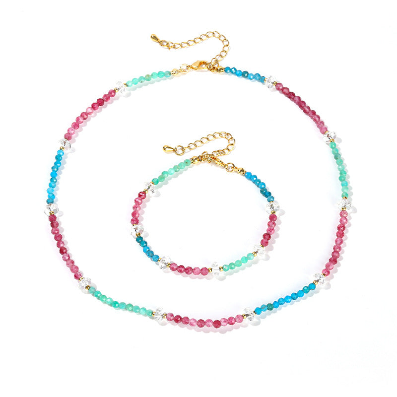 Cut natural apatite Tianhe stone bracelet necklace