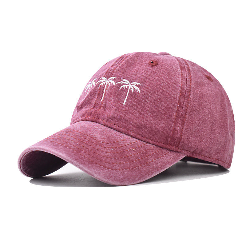 Cotton Washed Retro Coconut Tree Baseball Cap