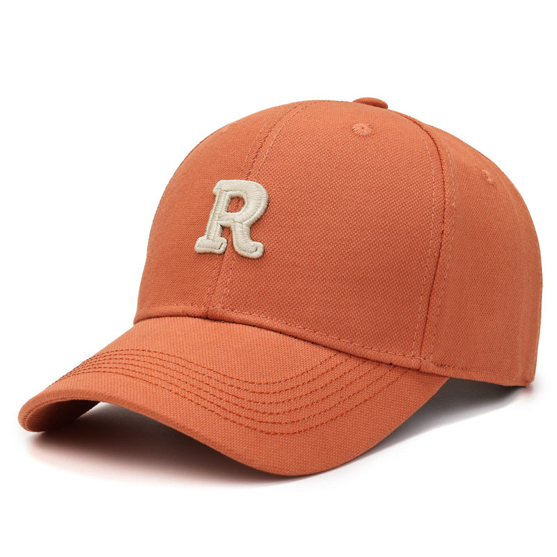 Minimalist R Letter Embroidered Duckbill Cap