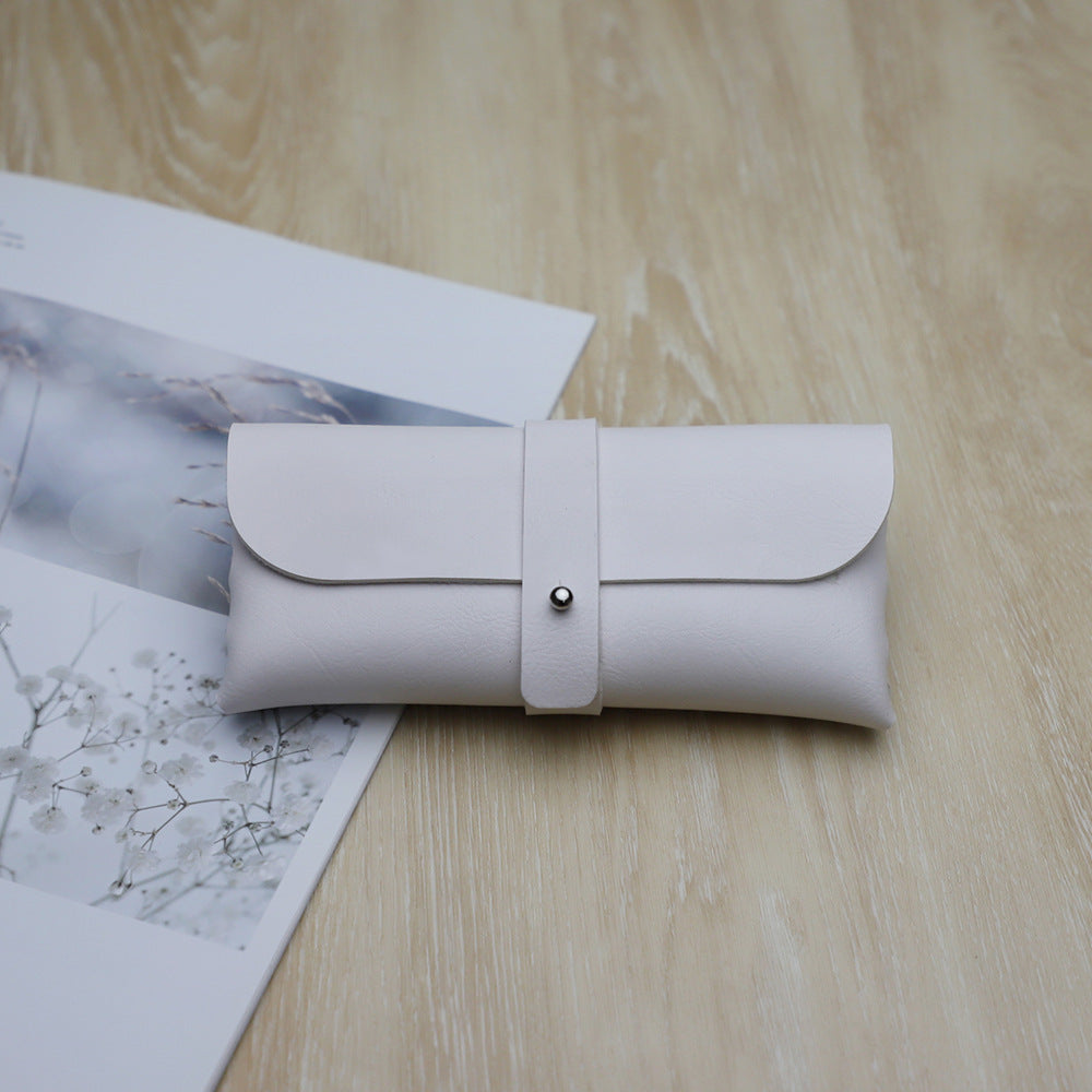 White Leather Soft Glasses Case