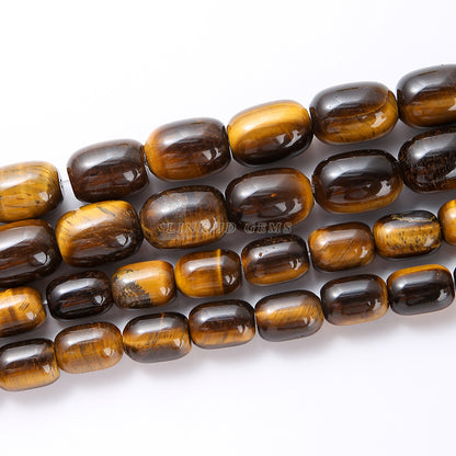 Natural yellow tiger's eye stone bucket beads loose beads