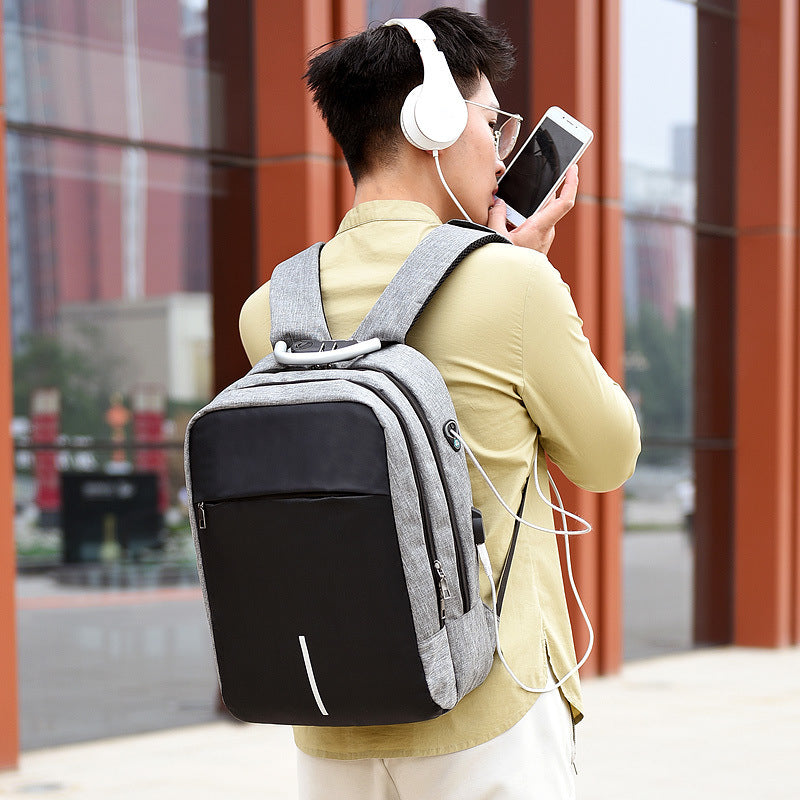 Password lock anti-theft USB charging computer bag