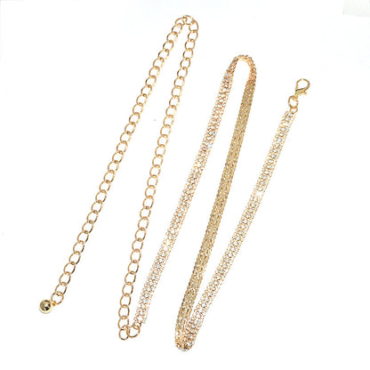 Waist chain Three rows of rhinestone fine waist