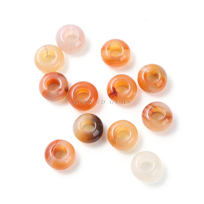 14Mm primary color agate abacus large hole bead powder