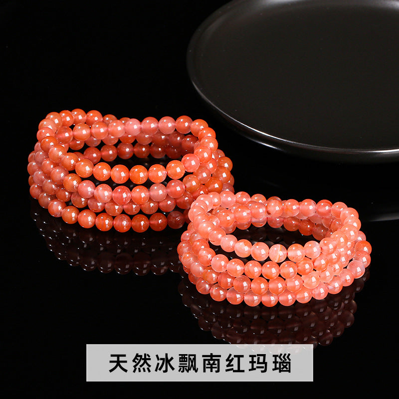 Nanhong Piaohua agate multi-circle bracelet