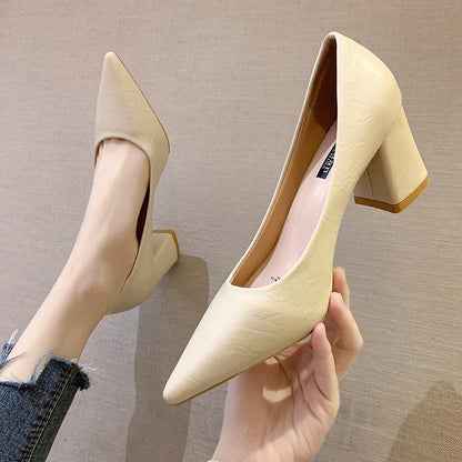 Fashion medium heel women's shoes wholesale