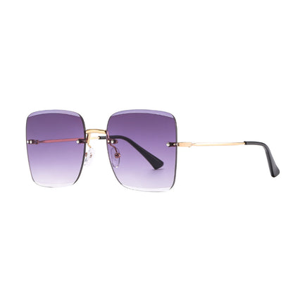 Frameless Square Gradient Sunglasses for Women