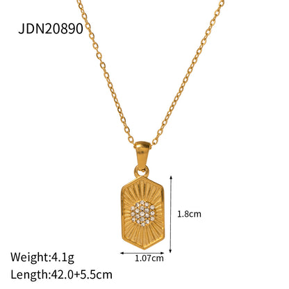 Czech Diamond Geometric Pendant Necklace