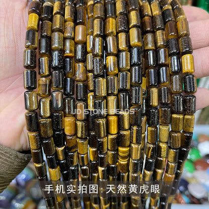 6X10mm crystal agate cylindrical loose beads