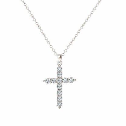 Hot selling full diamond cross pendant necklace