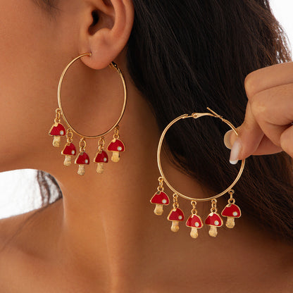 Short C-shaped Cherry Earrings